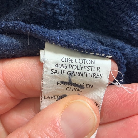 LL Bean navy blue zip up sweatshirt with velvet accents size small - Picture 9 of 10